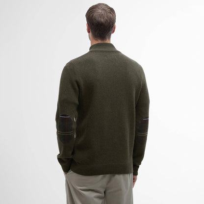 Barbour Holden Half Zip Knitted Jumper Olive Marl