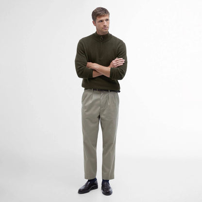 Barbour Holden Half Zip Knitted Jumper Olive Marl