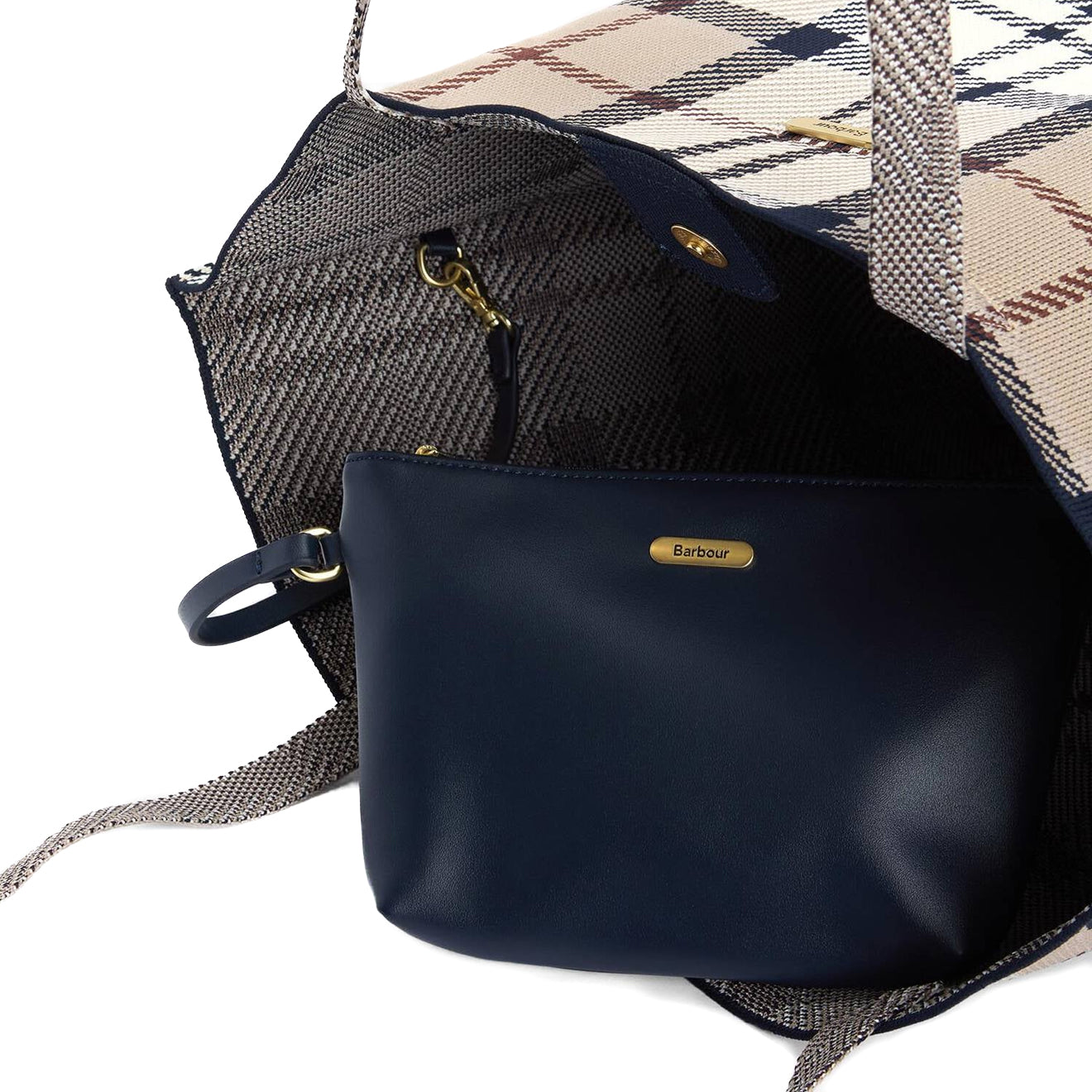 Barbour Layla Tartan Large Tote Bag Rosewood Tartan