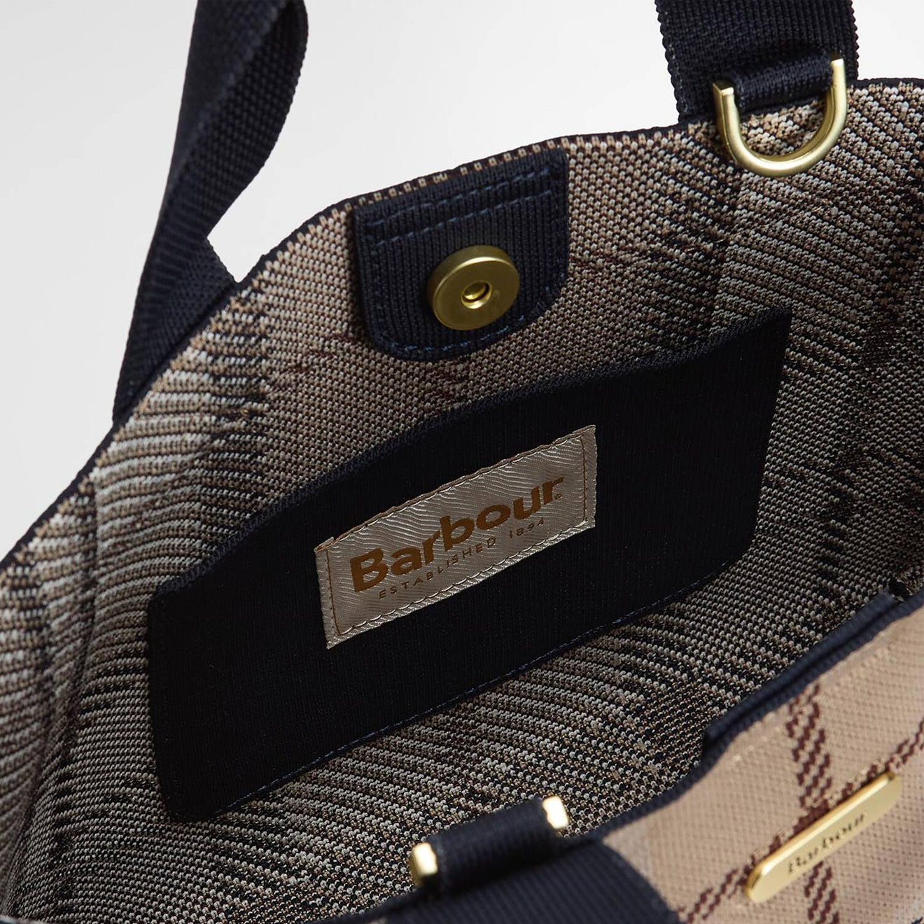 Barbour Layla Tartan Mini Tote Bag Rosewood Tartan