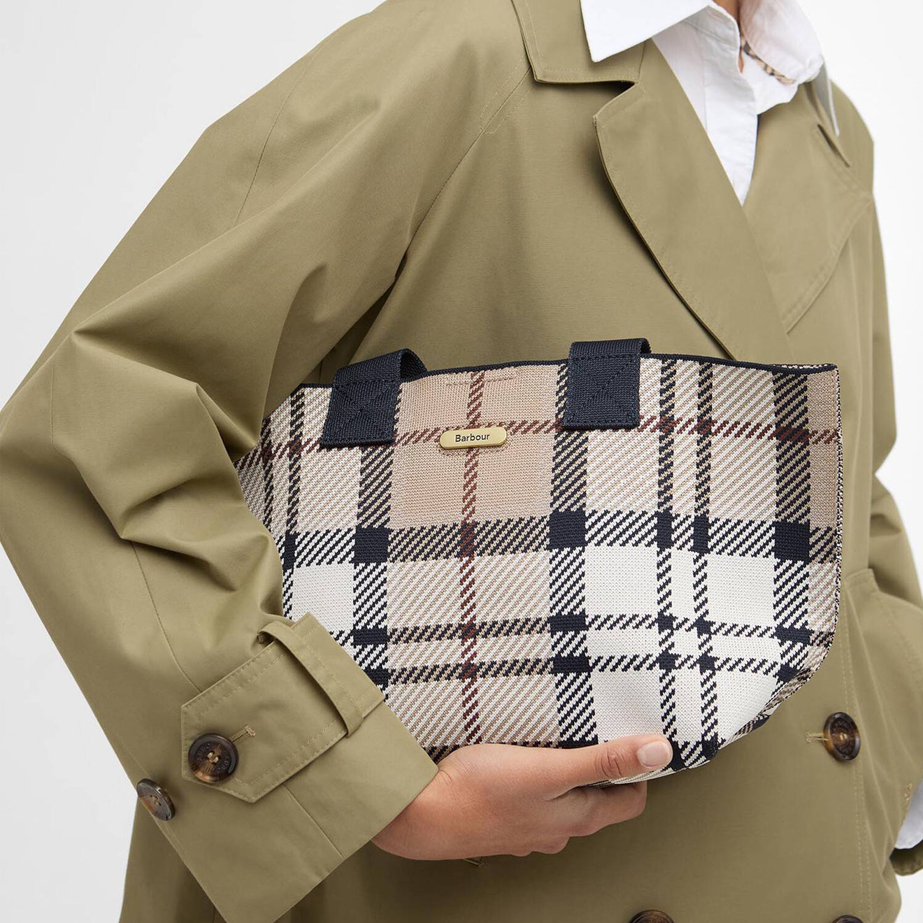 Barbour Layla Tartan Mini Tote Bag Rosewood Tartan