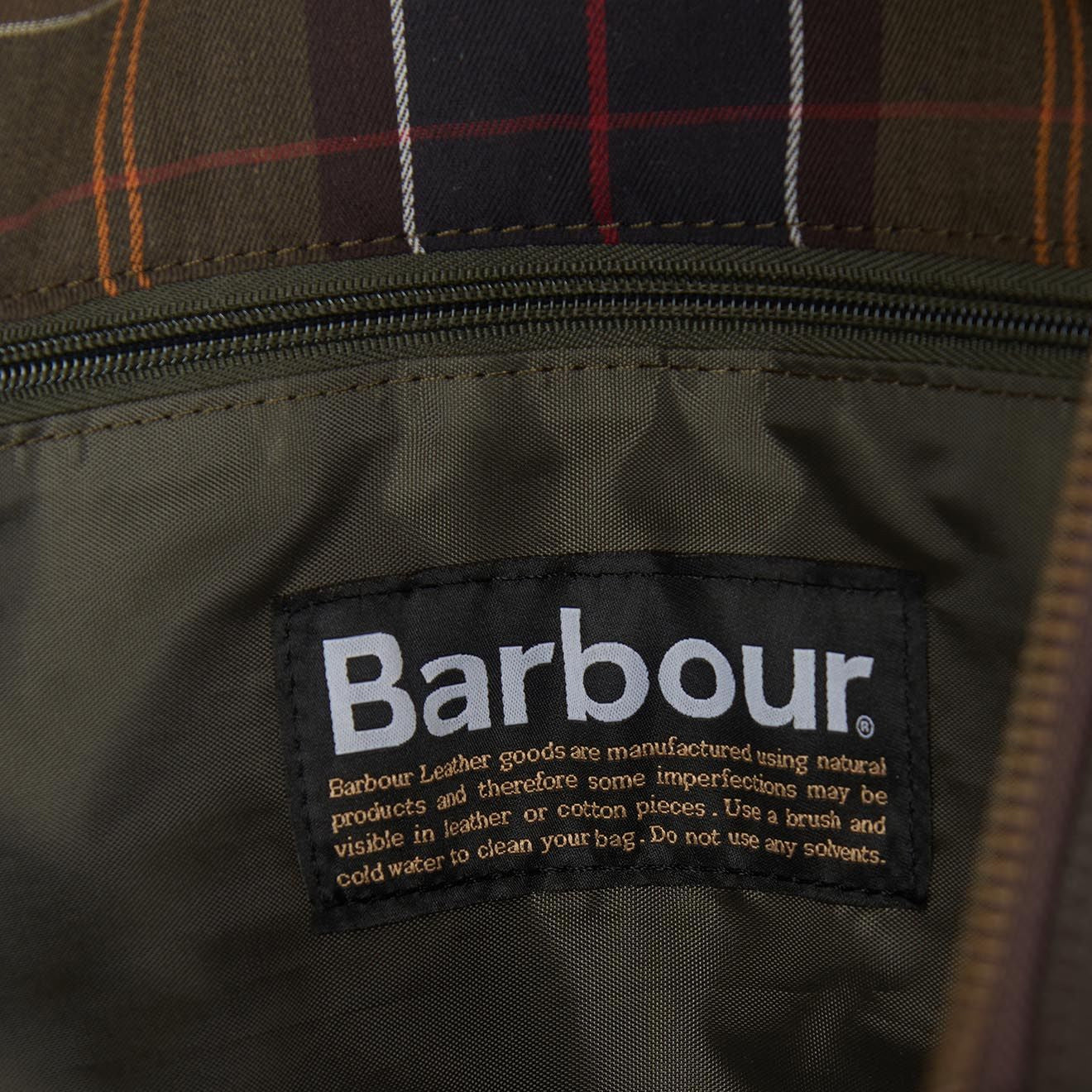 Barbour Leather Medium Travel Holdall Chocolate - The Sporting Lodge