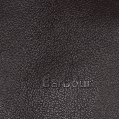 Barbour Leather Medium Travel Holdall Chocolate - The Sporting Lodge