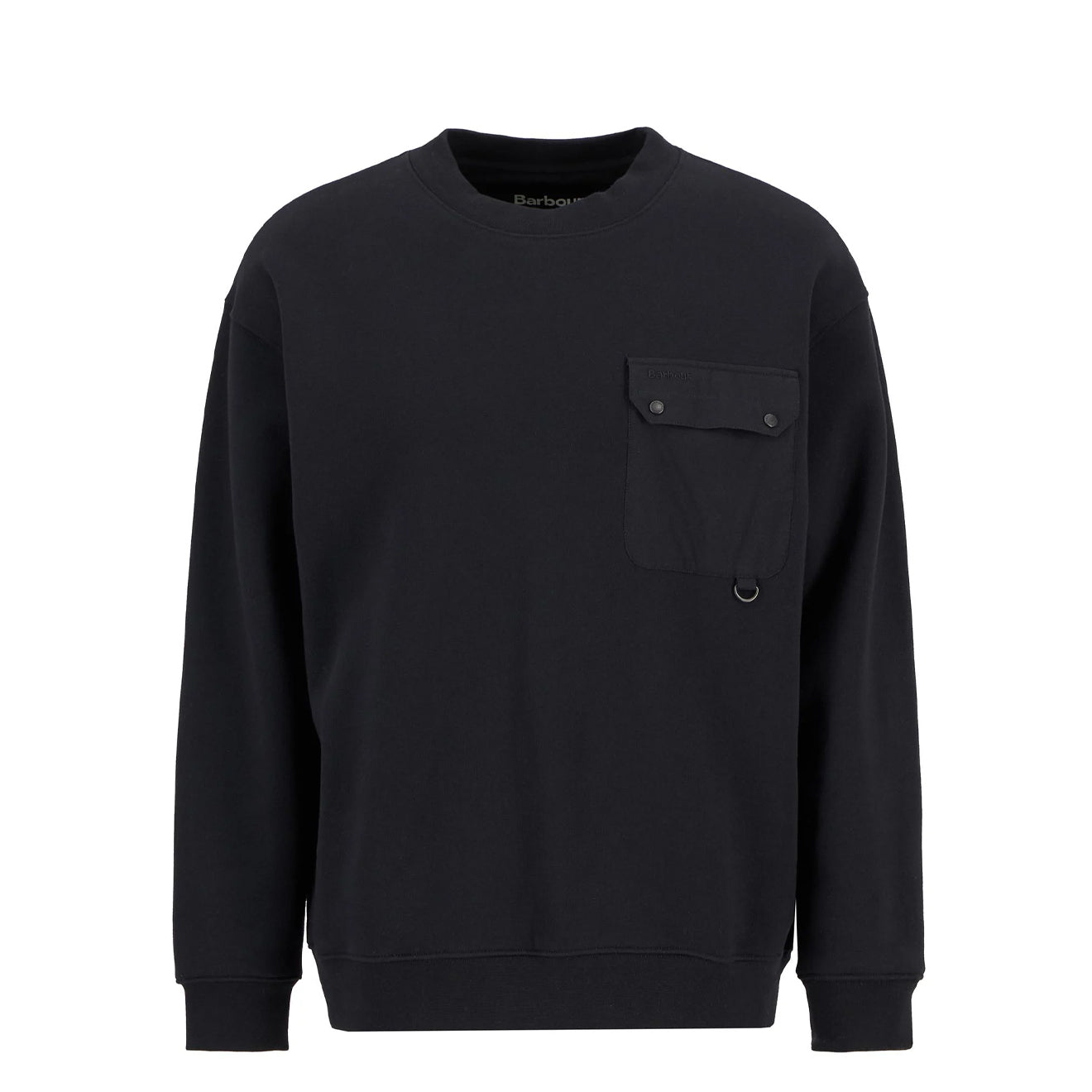 Barbour Leazes Crew Neck Sweatshirt Black - The Sporting Lodge
