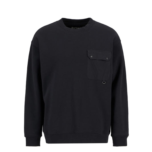 Barbour Leazes Crew Neck Sweatshirt Black - The Sporting Lodge