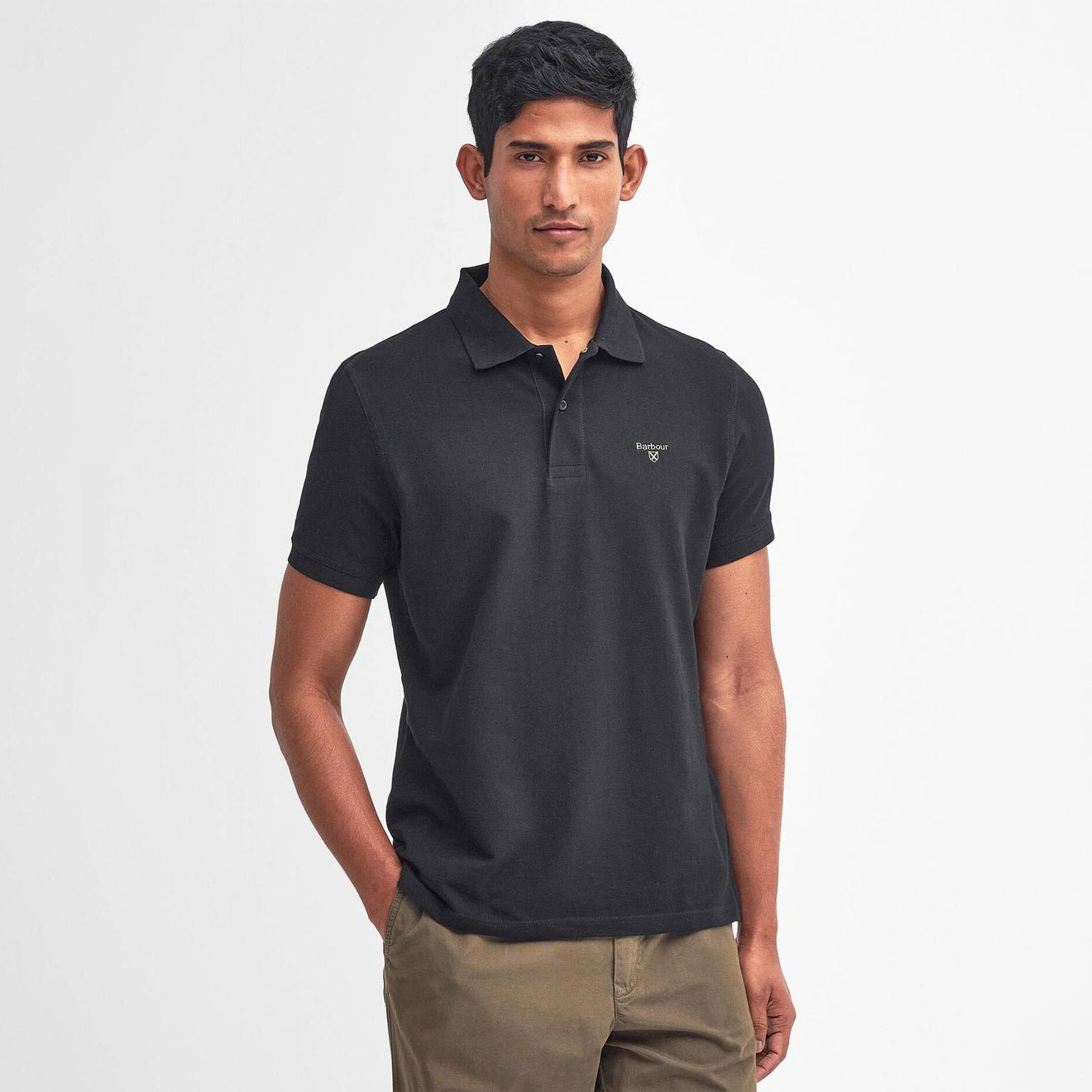 Barbour Lightweight Sports S/S Polo Shirt Black - The Sporting Lodge