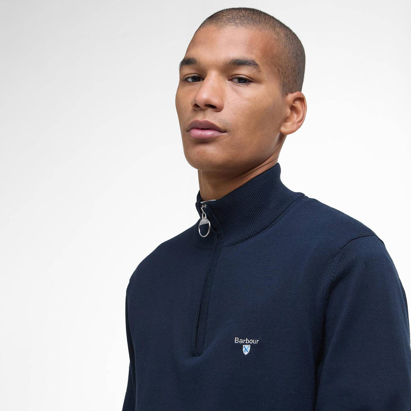 Barbour Lingwood Compact Quarter-Zip Jumper Navy - The Sporting Lodge