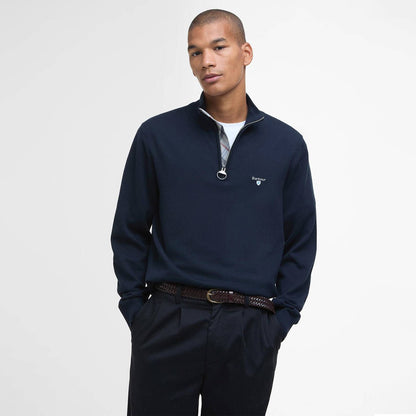 Barbour Lingwood Compact Quarter-Zip Jumper Navy - The Sporting Lodge