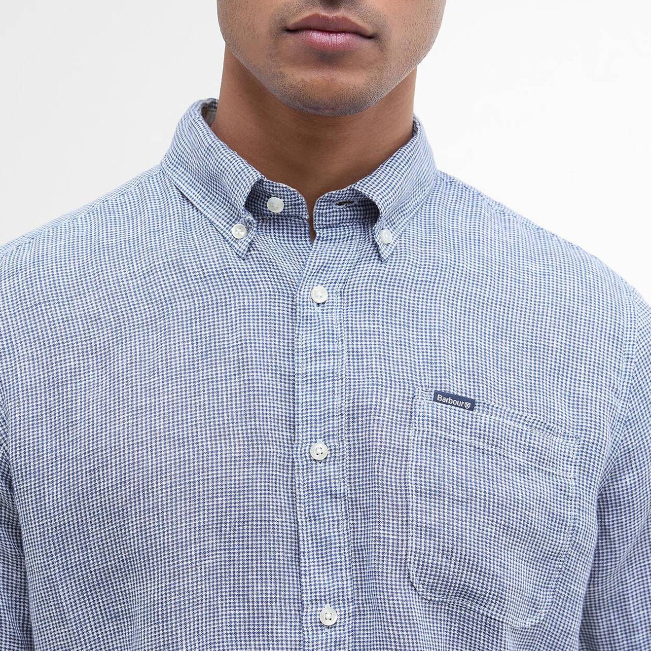 Barbour Linton Tailored L/S Shirt Navy - The Sporting Lodge