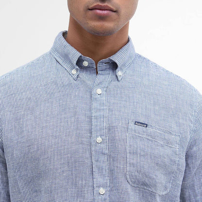 Barbour Linton Tailored L/S Shirt Navy - The Sporting Lodge