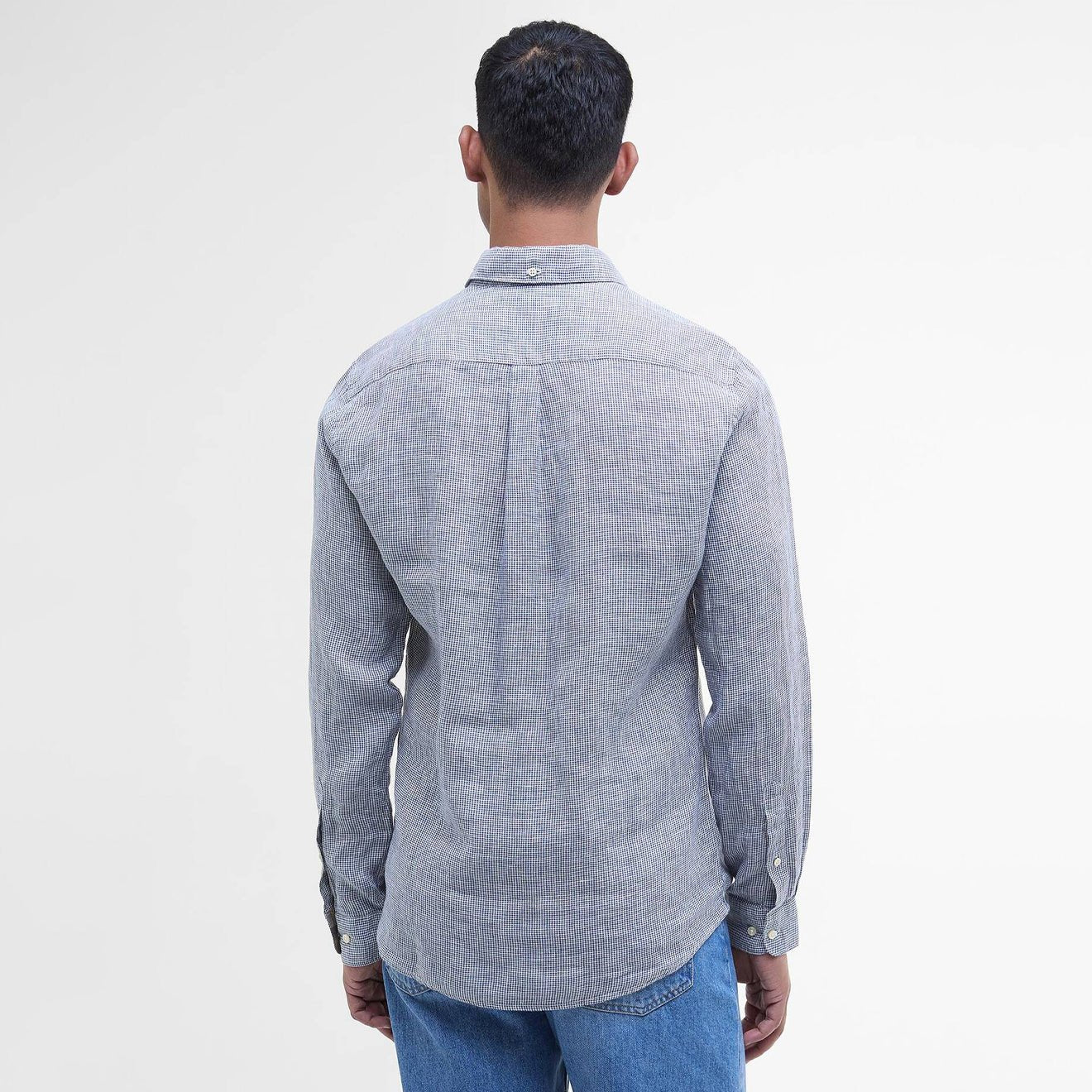 Barbour Linton Tailored L/S Shirt Navy - The Sporting Lodge