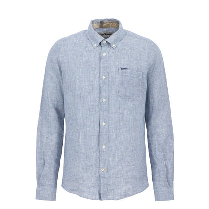 Barbour Linton Tailored L/S Shirt Navy - The Sporting Lodge