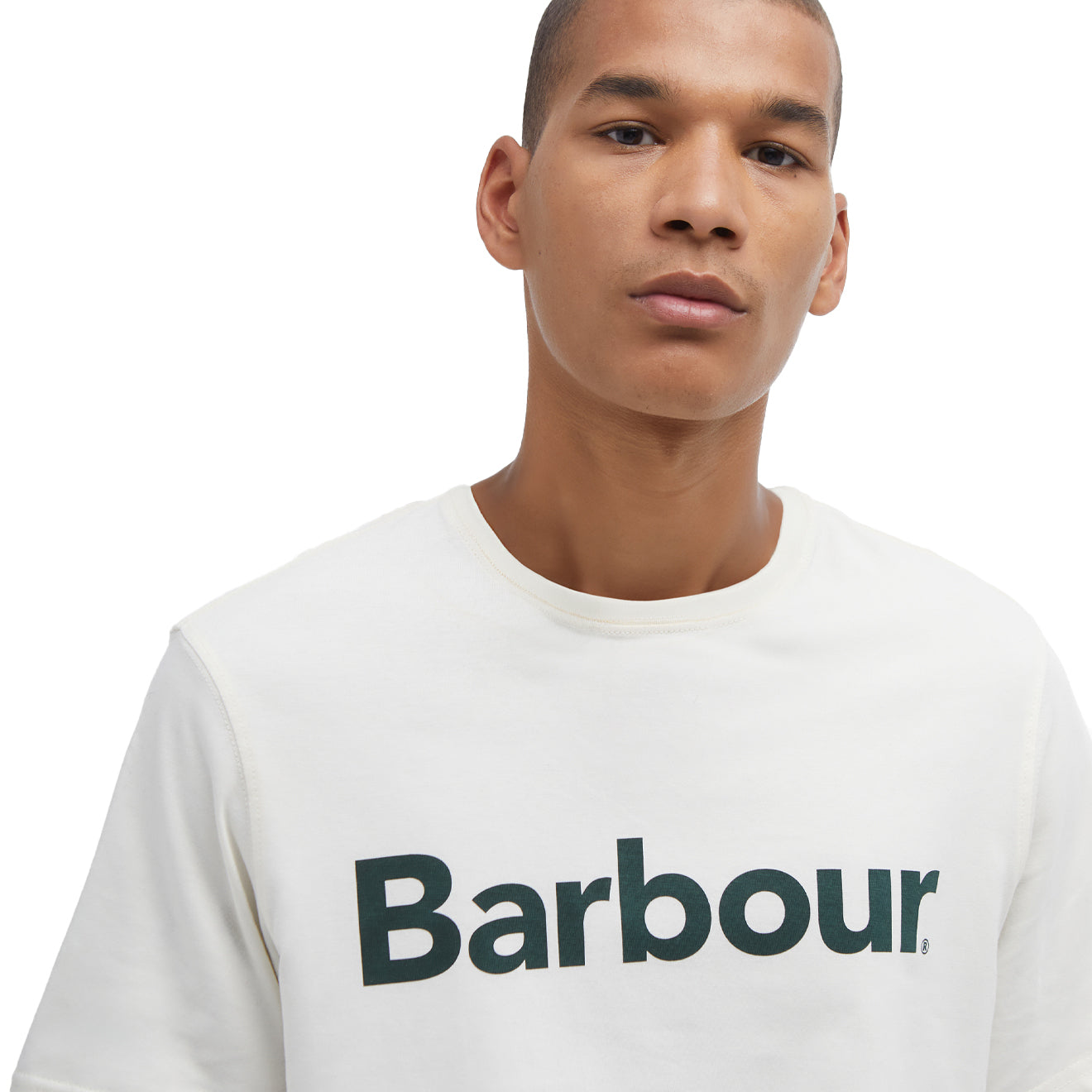 Barbour Logo T-Shirt Whisper White - The Sporting Lodge