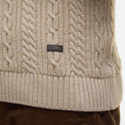 Barbour Lowfen Cable-Knit Jumper Stone