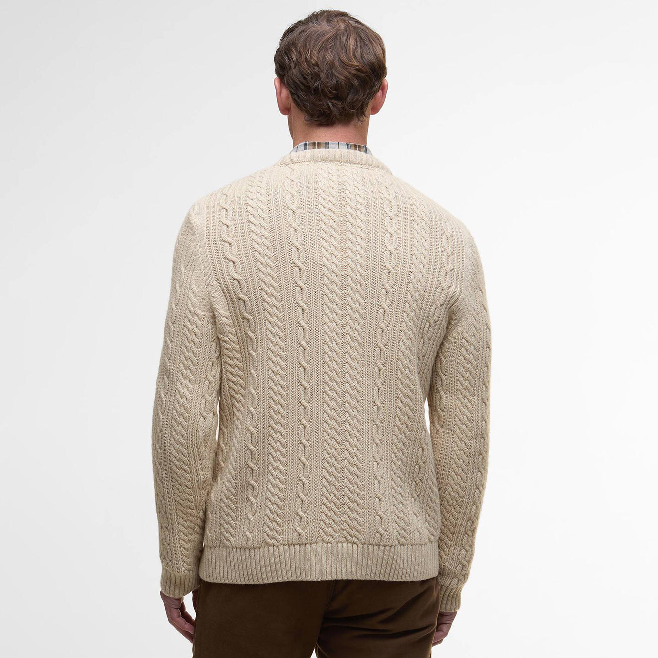 Barbour Lowfen Cable-Knit Jumper Stone