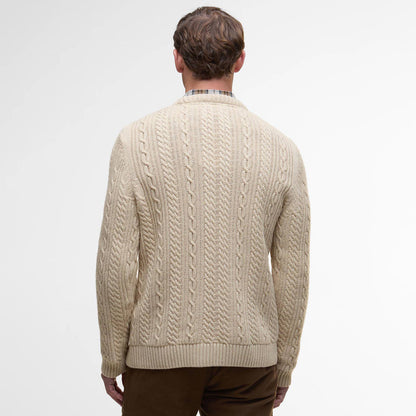 Barbour Lowfen Cable-Knit Jumper Stone