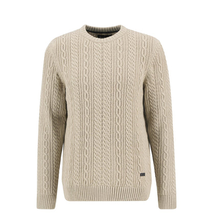 Barbour Lowfen Cable-Knit Jumper Stone