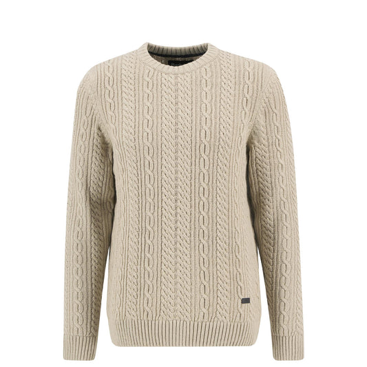 Barbour Lowfen Cable-Knit Jumper Stone