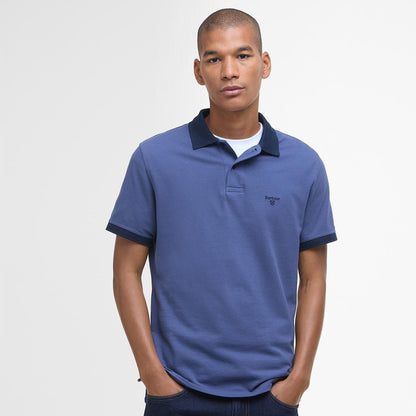 Barbour Lynmouth Tipped Tailored Fit Polo Shirt Oceana - The Sporting Lodge