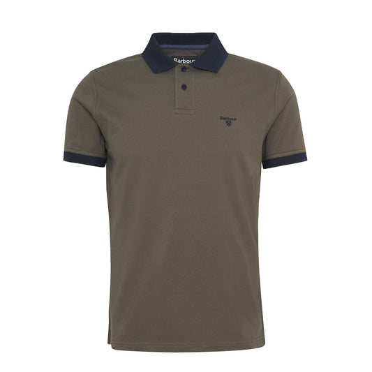 Barbour Lynmouth Tipped Tailored Fit Polo Shirt Uniform Green