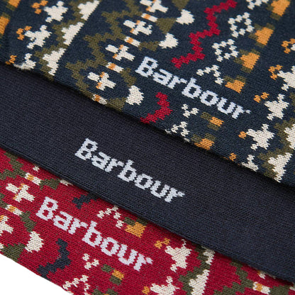 Barbour Marlow Fair Isle Sock Gift Box Olive