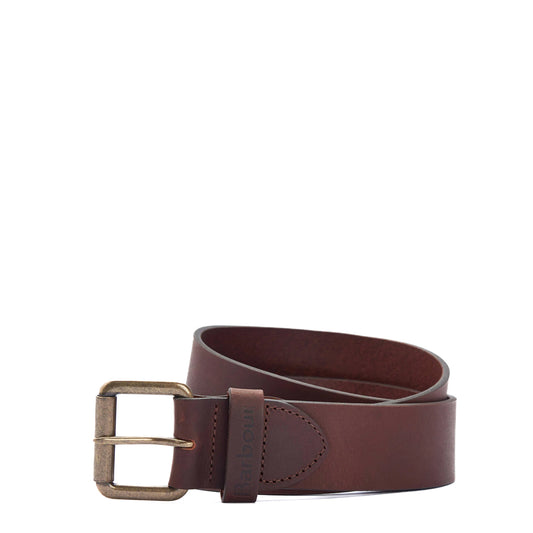 Barbour Matt Leather Belt Brown