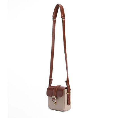 Barbour Mini Rosa Leather Crossbody Bag Pebbled Pink / Brown