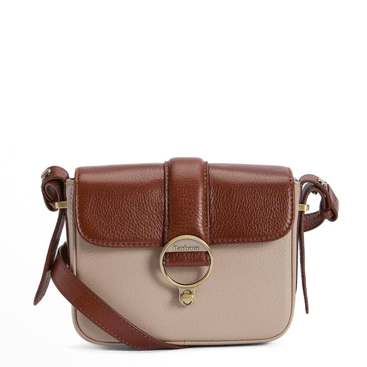 Barbour Mini Rosa Leather Crossbody Bag Pebbled Pink / Brown