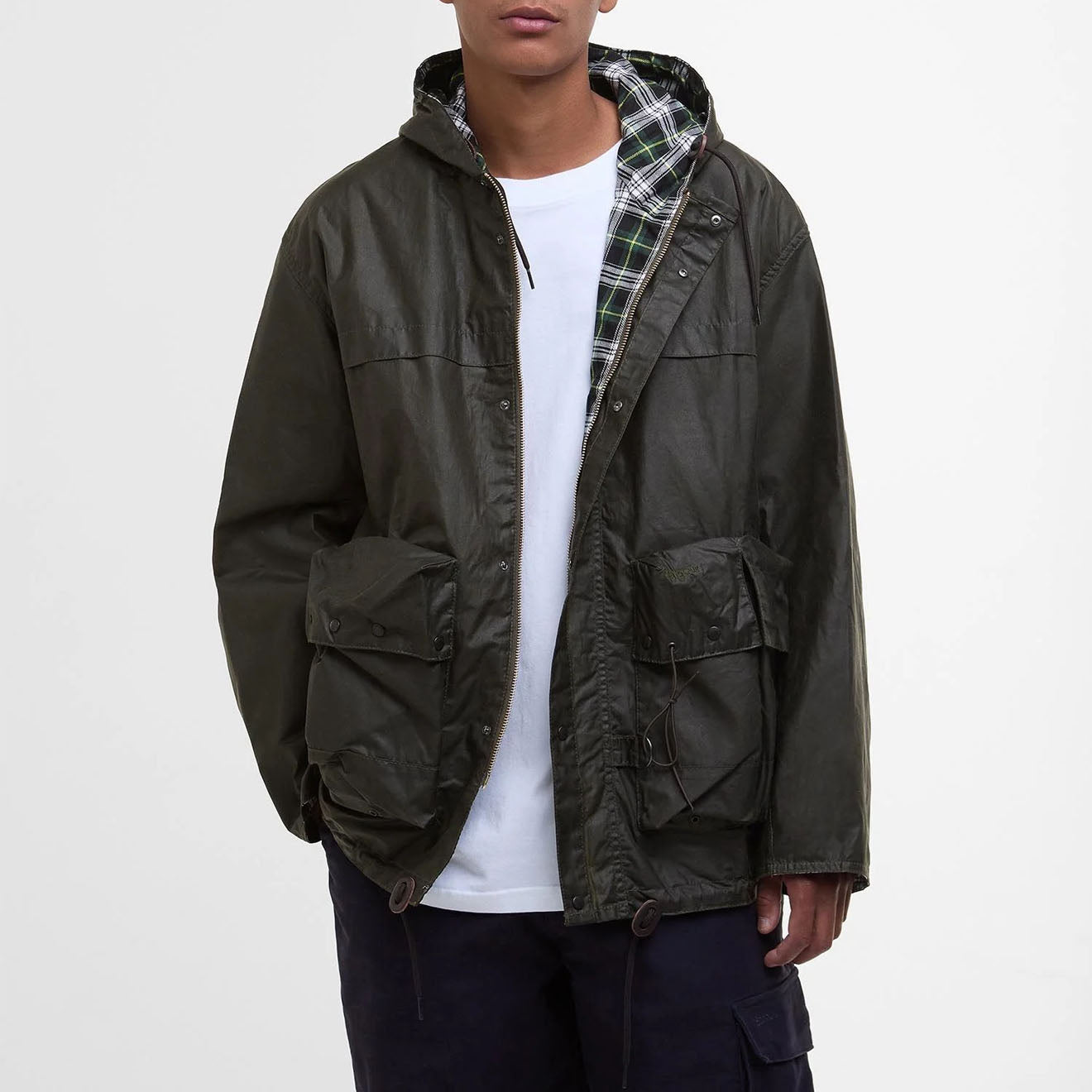 Barbour Modified Durham Wax Jacket Archive Olive - The Sporting Lodge