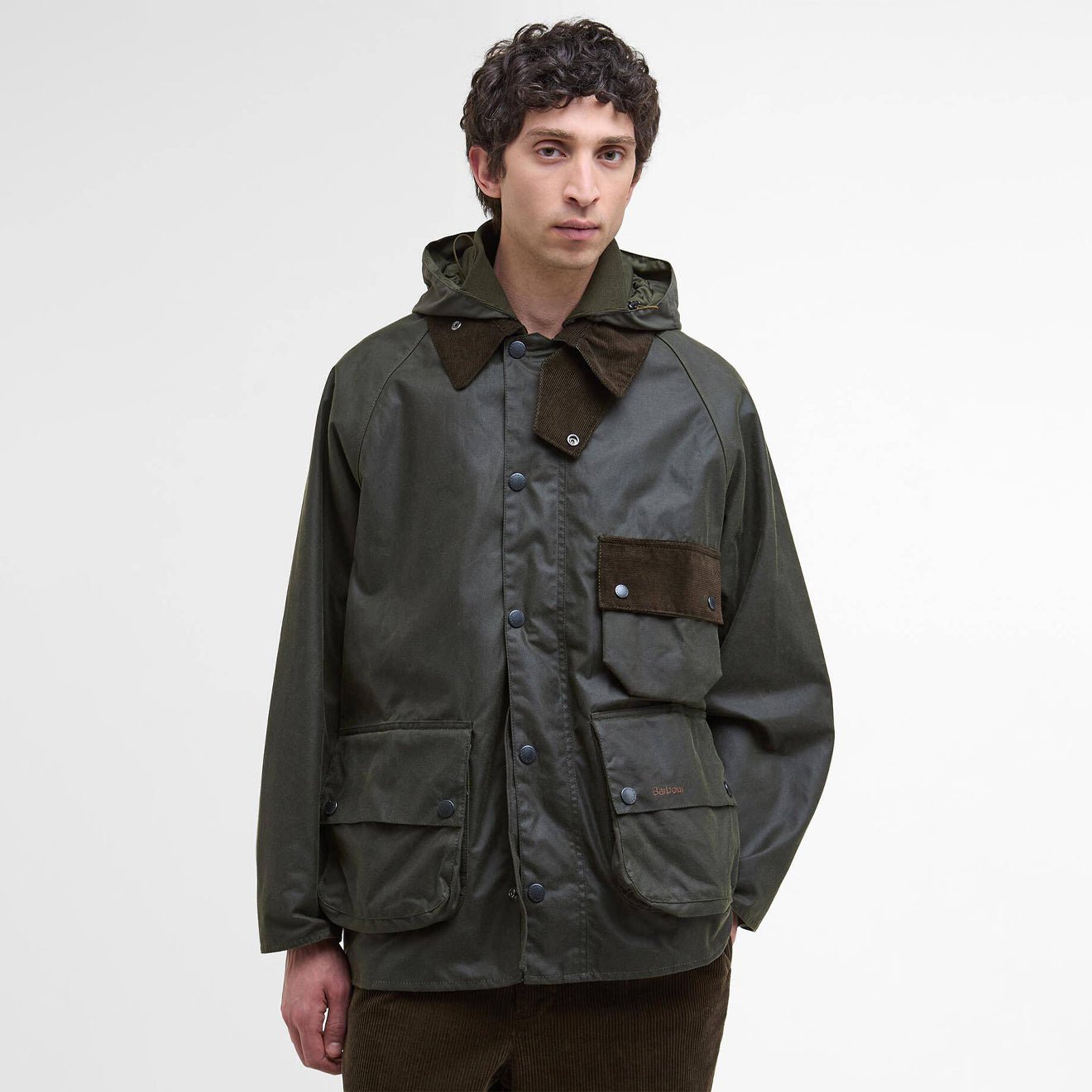 Barbour Modified Solway Waxed Jacket Olive - The Sporting Lodge