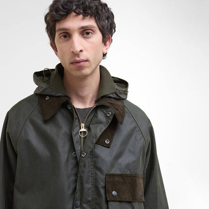 Barbour Modified Solway Waxed Jacket Olive - The Sporting Lodge
