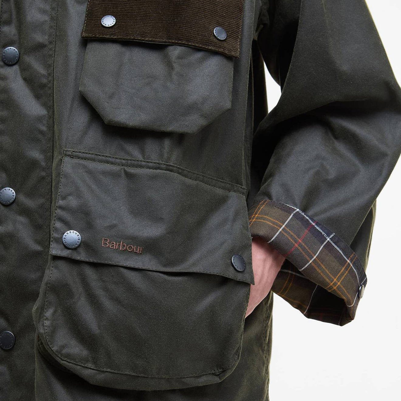 Barbour Modified Solway Waxed Jacket Olive - The Sporting Lodge