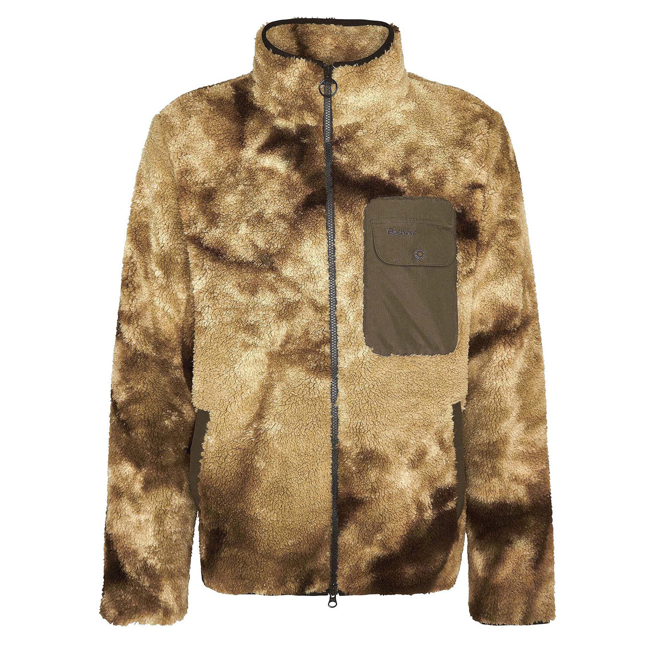 Barbour Moor Tie Dye Fleece Jacket Khaki Print - The Sporting Lodge