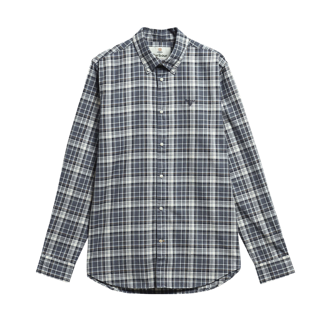 Barbour Mosswood Tailored Fit Checked Shirt Navy