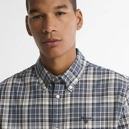 Barbour Mosswood Tailored Fit Checked Shirt Navy