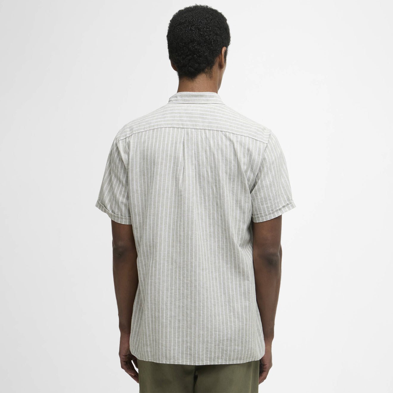 Barbour Nelson Striped Summer Fit Shirt Bleached Olive
