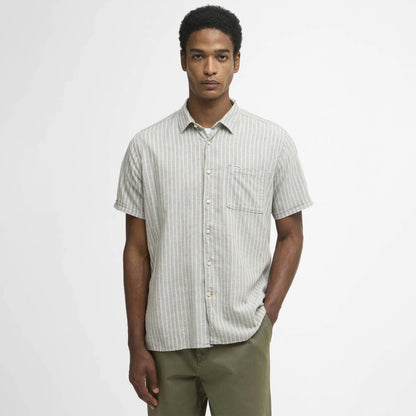 Barbour Nelson Striped Summer Fit Shirt Bleached Olive