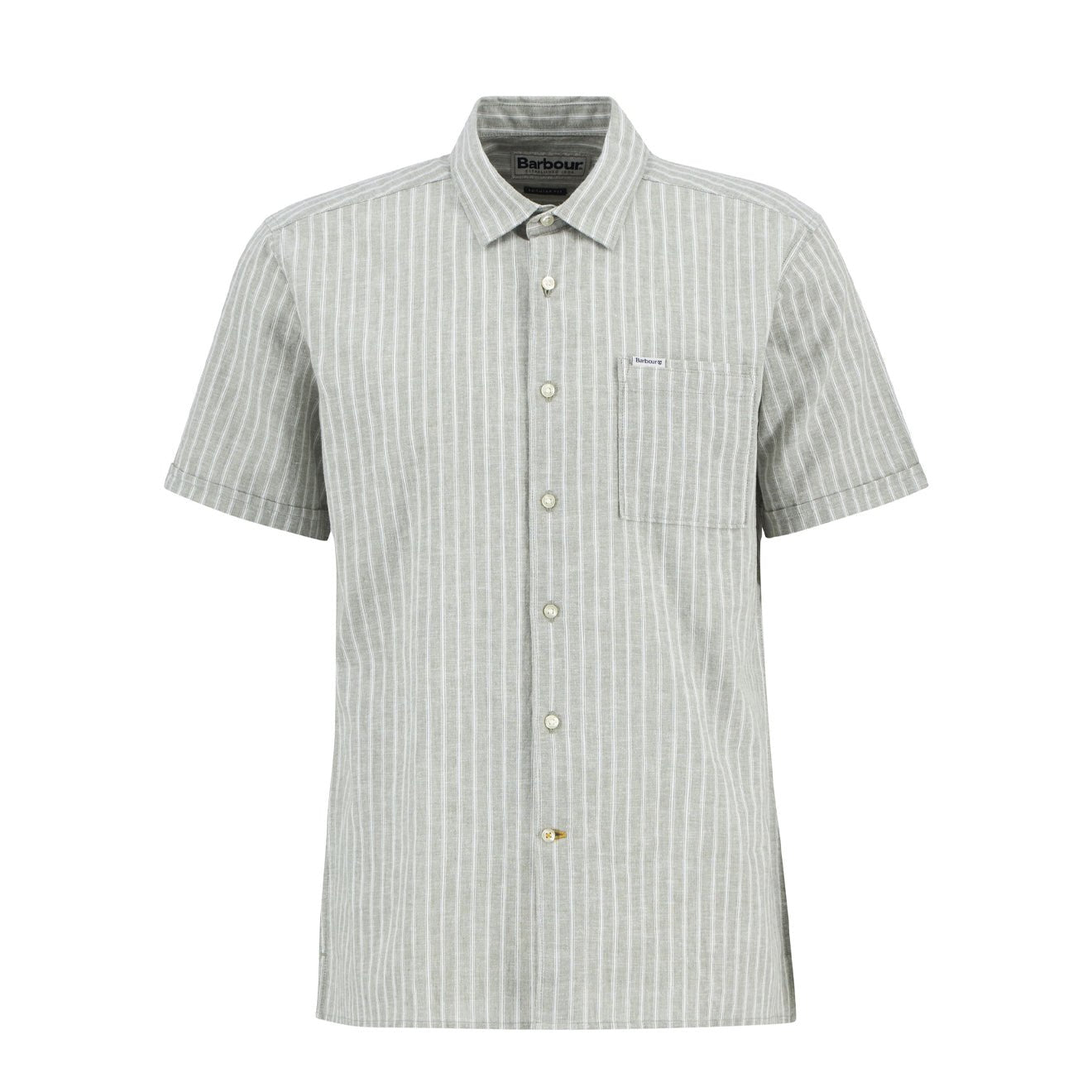 Barbour Nelson Striped Summer Fit Shirt Bleached Olive