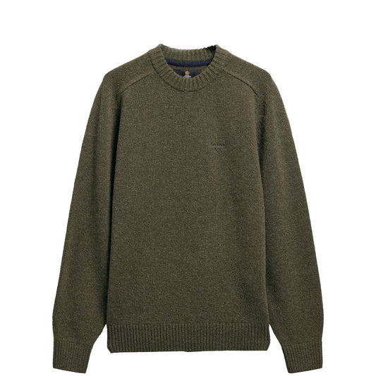 Barbour Newtown Crew Neck Sweater Mid Olive