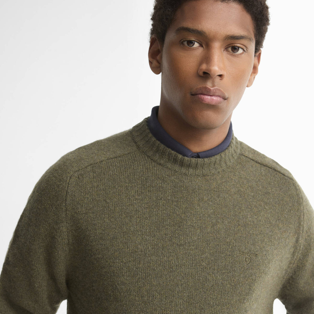 Barbour Newtown Crew Neck Sweater Mid Olive