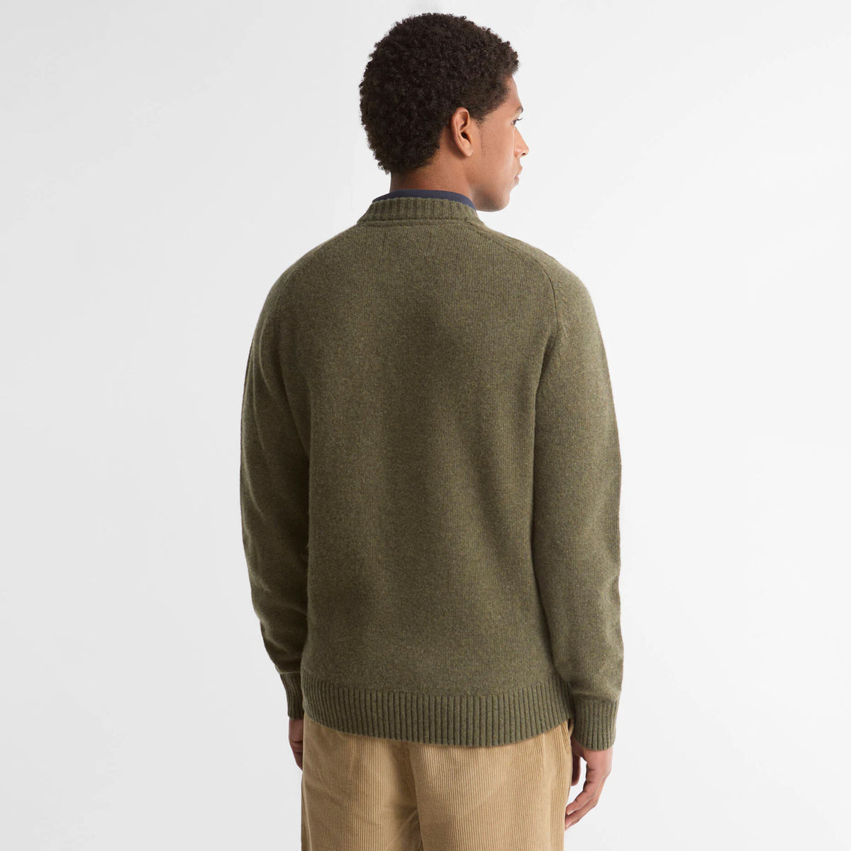 Barbour Newtown Crew Neck Sweater Mid Olive