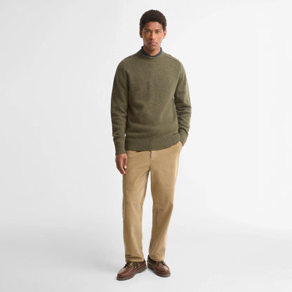 Barbour Newtown Crew Neck Sweater Mid Olive