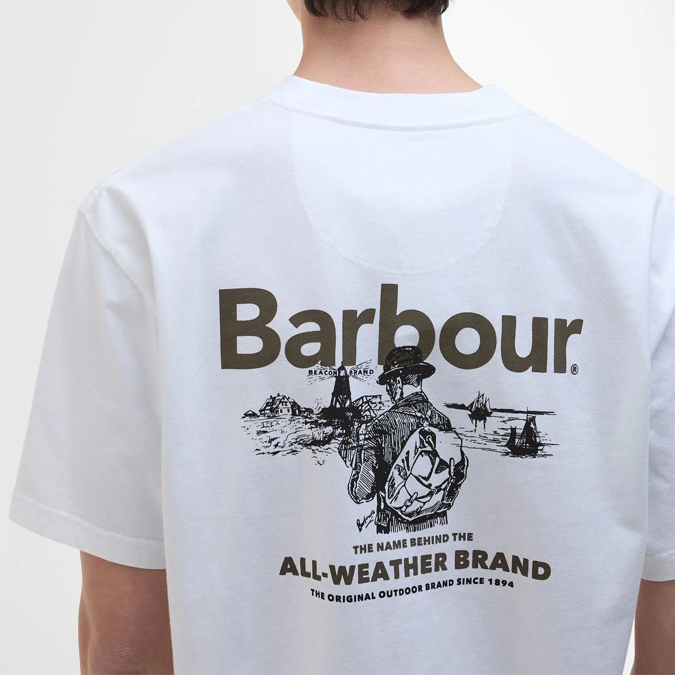 Barbour Outdoors Graphic Fit T-Shirt White - The Sporting Lodge