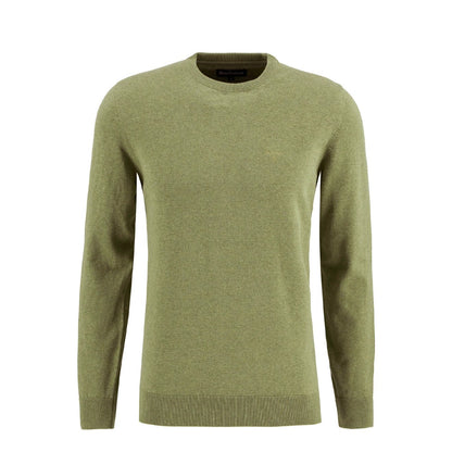 Barbour Pima Cotton Crew Neck Jumper Laurel Green - The Sporting Lodge