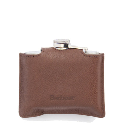 Barbour Quilted Padbury Hip Flask Dark Brown/Olive - The Sporting Lodge