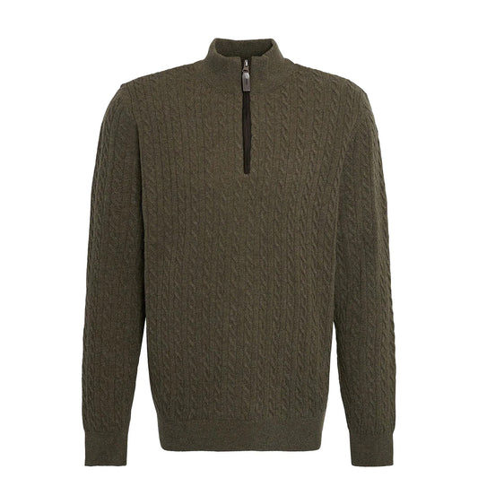 Barbour Ramsden Half Zip Knitted Jumper Ivy Green