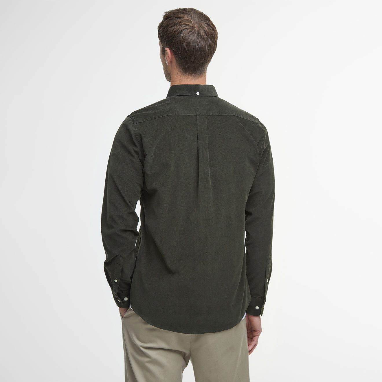 Barbour Ramsey Tailored Cord Shirt Forest