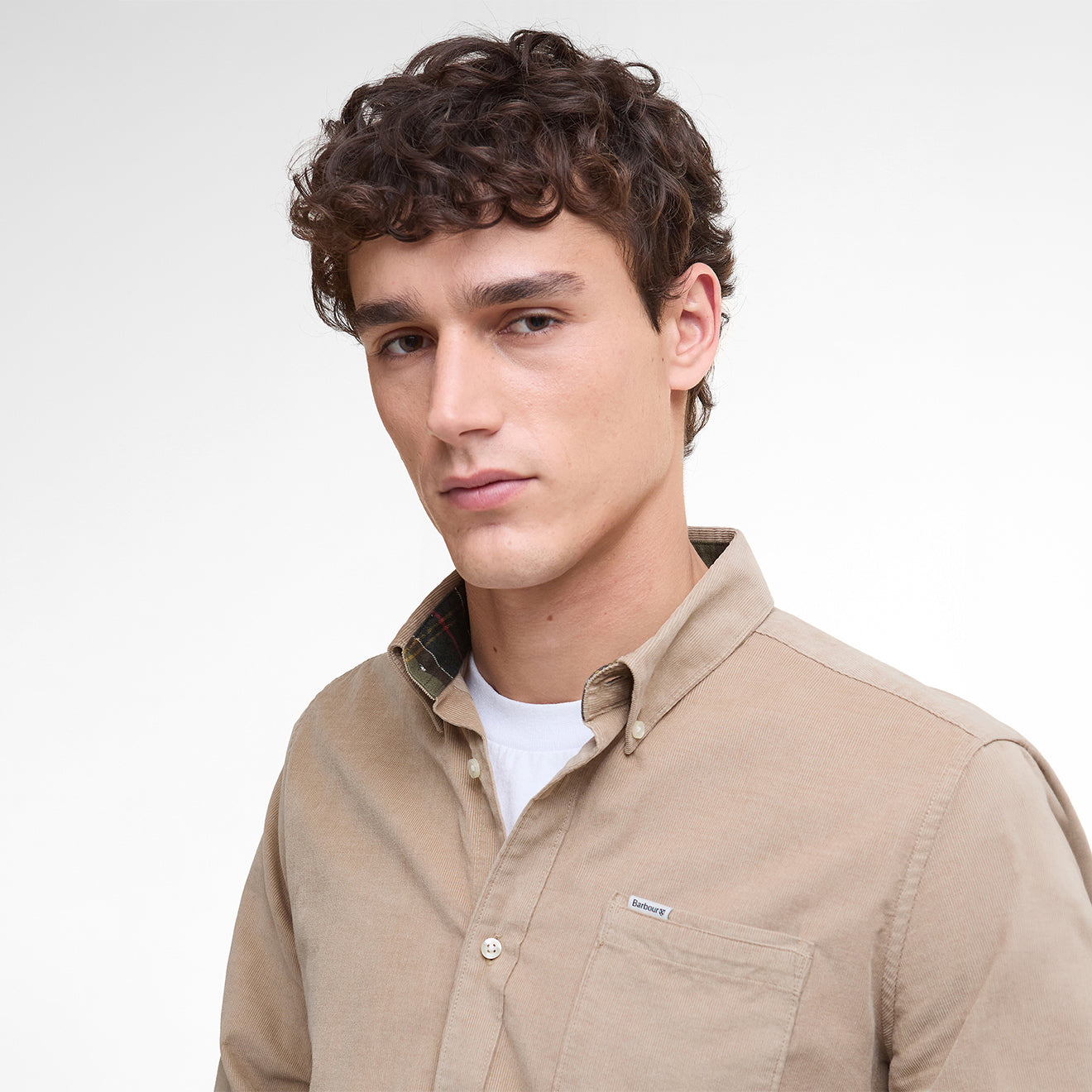 Barbour Ramsey Tailored Cord Shirt Washed Stone