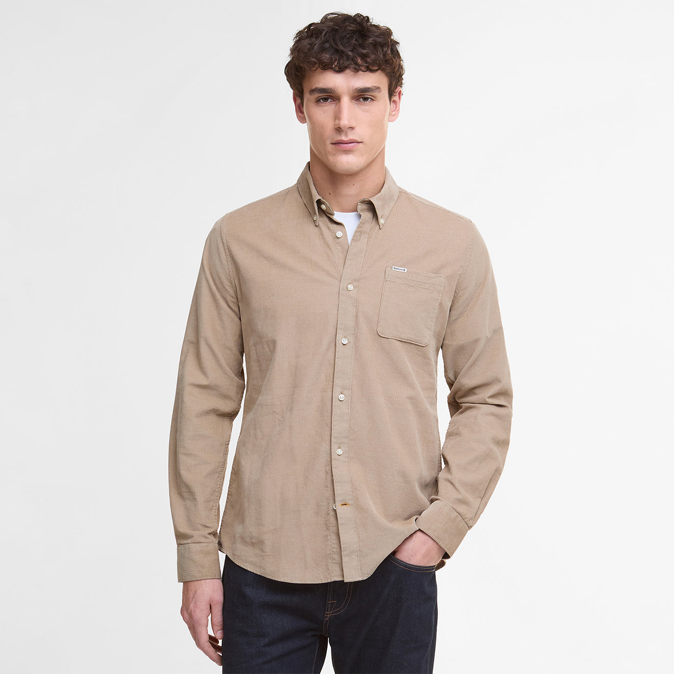 Barbour Ramsey Tailored Cord Shirt Washed Stone