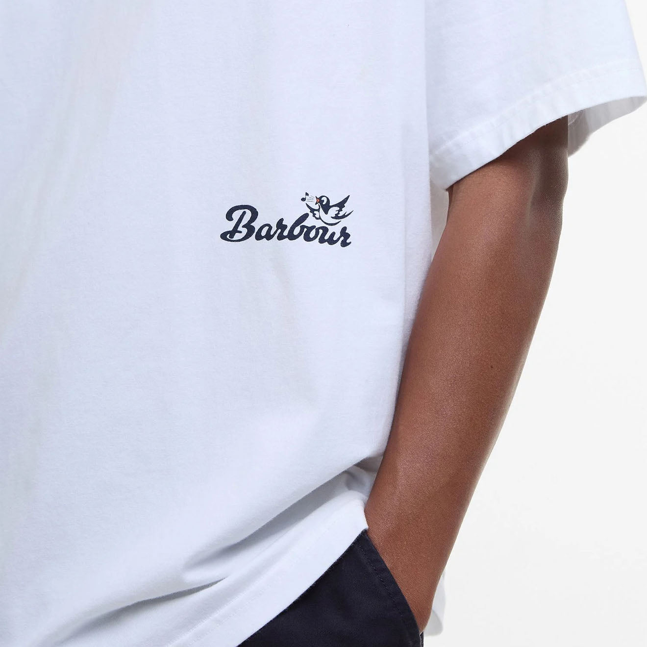 Barbour Regence Fit Graphic T-Shirt White - The Sporting Lodge
